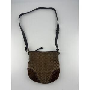 Vintage Coach Soho Signature Crossbody Purse Brown Canvas Suede